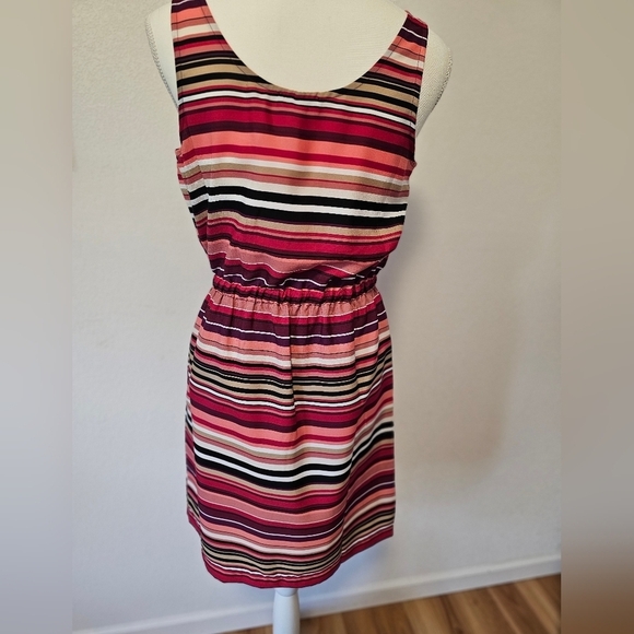 Loft Multi Color Striped Sleeveless Dress Women's Size 2 - Picture 5 of 6